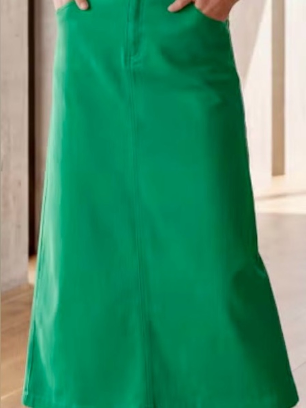 Jessica London Emerald Green Denim A-Line Skirt